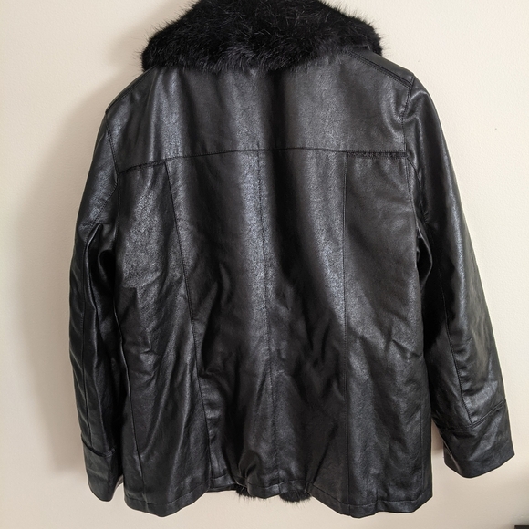 Vegan Leather Fur Jacket - Picture 2 of 3